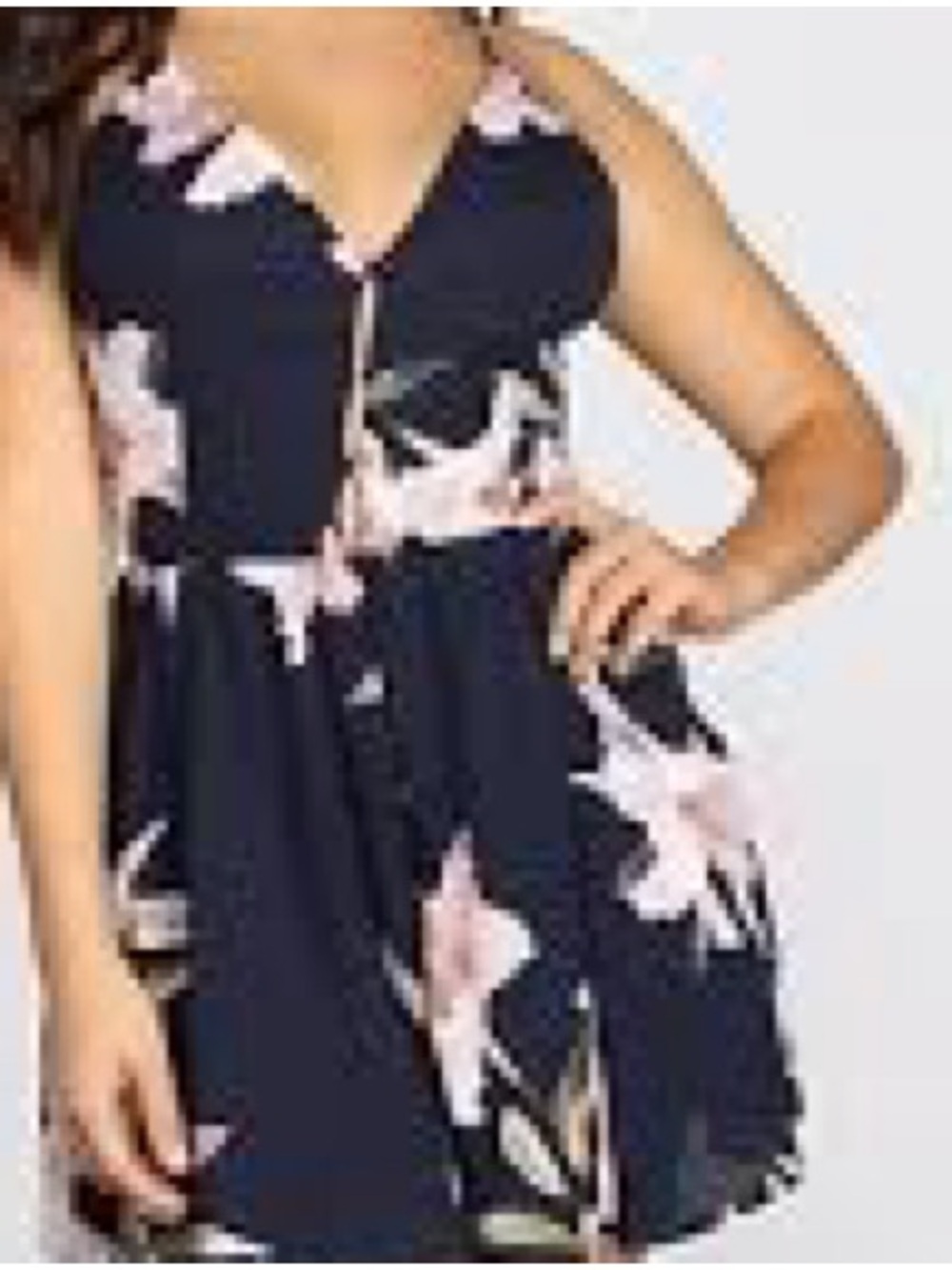 Navy Floral Romper with Pink Flowers